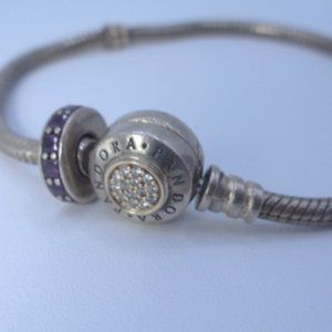 Bracelet Pandora silver 16.81g natural stones